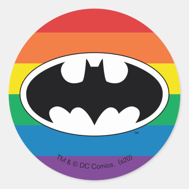 Sticker Rond Logo Arc-en-ciel Batman (Devant)