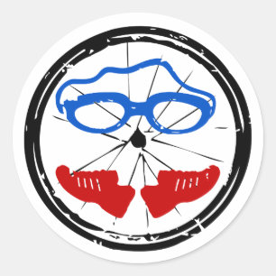 Sticker Rond Logo artistique du cool de triathlon