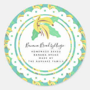 Sticker Rond Logo Banana Pain Motif Alimentation maison