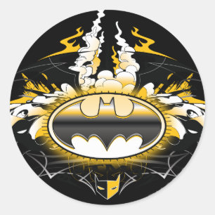 Sticker Rond Logo Batman avec voitures
