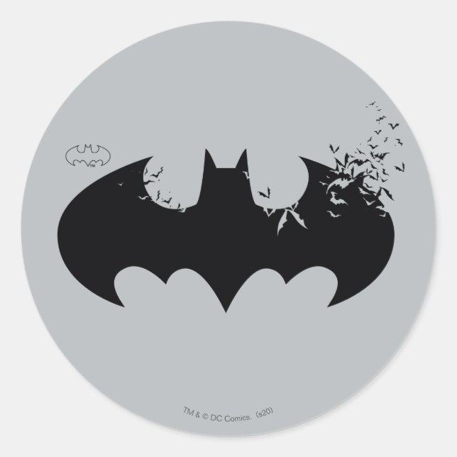 Sticker Rond Logo Batman Classique Dissolé En Batats (Devant)