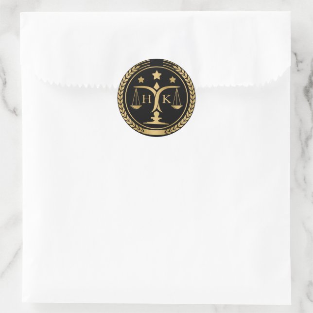 Sticker Rond Logo Black And Gold Justice Monogramme (Sac)