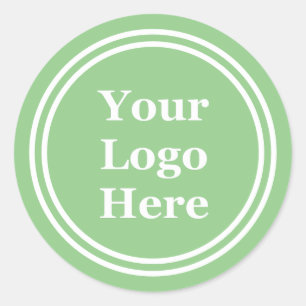 Sticker Rond Logo blanc vert commercial promotionnel