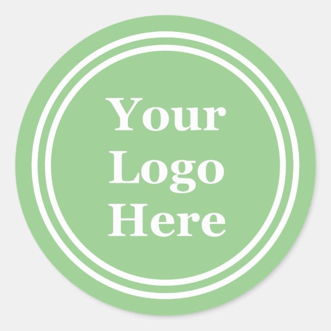 Sticker Rond Logo blanc vert commercial promotionnel (Devant)