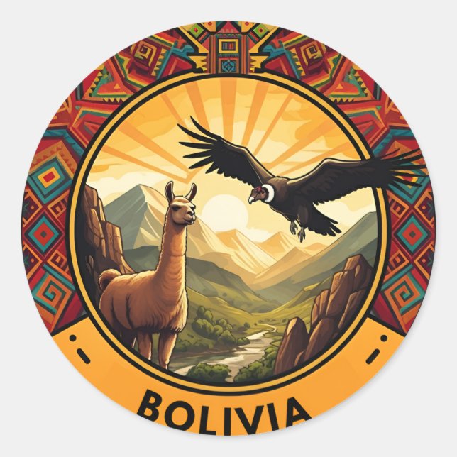 Sticker Rond Logo Bolivia (Devant)