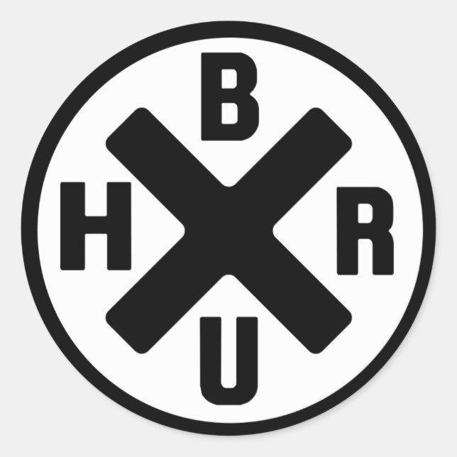 Sticker Rond Logo Bruh black-white (Devant)