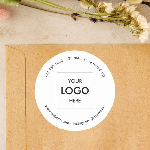Sticker Rond Logo Business Marketing Blanc