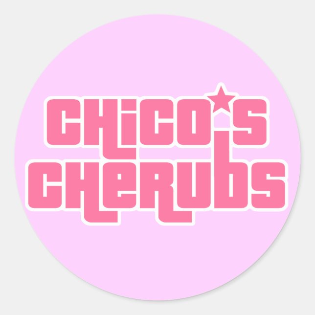 Sticker Rond Logo Chico's Cherubs - Grande Isolée (Devant)