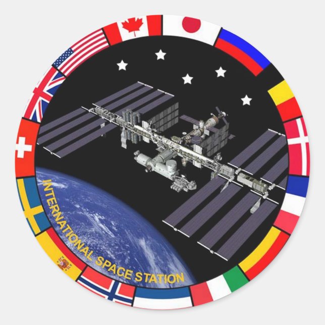 Sticker Rond Logo composite des membres ISS (Devant)