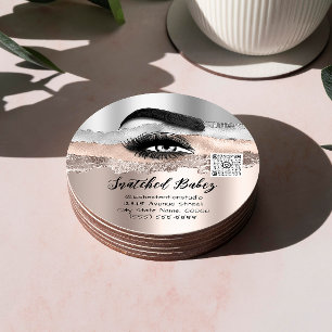 Sticker Rond Logo Cosmétique de l'extension des cils Code QR