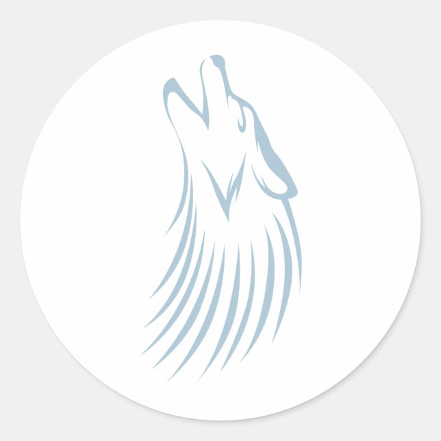 Sticker Rond Logo Coyote de Howling Personnalisé (Devant)