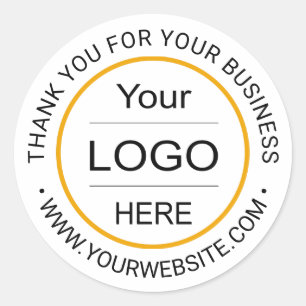 Sticker Rond Logo customisé de l'entreprise "Merci pour votre e