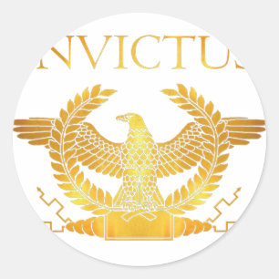 Sticker Rond logo d'aigle d'or d'invictus