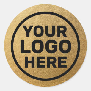 Sticker Rond Logo d'ajout d'or moderne