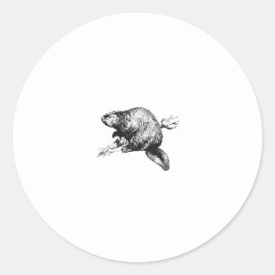 Sticker Rond Logo d'art Beaver Line