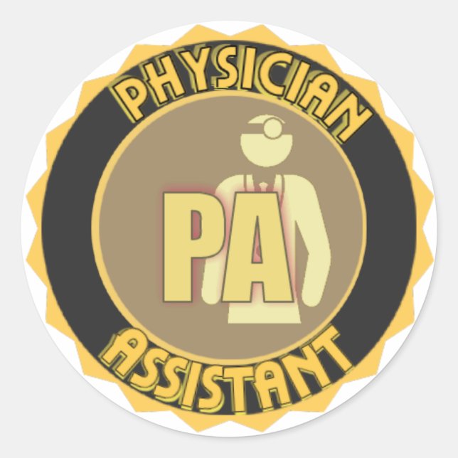 STICKER ROND LOGO D'ASSISTANT PHYSICIEN PA (Devant)