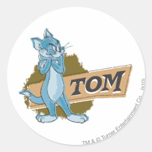 Sticker Rond Logo d'attitude de Tom