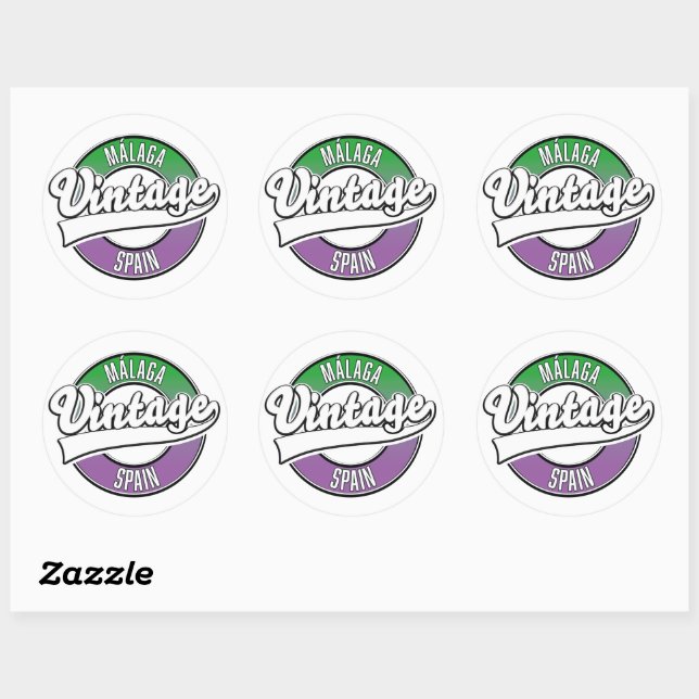 Sticker Rond Logo de Bilbao Espagne style vintage (Feuille)