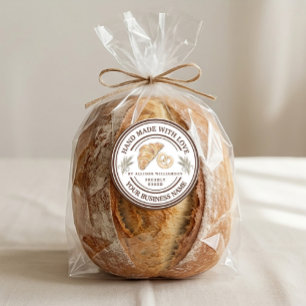 Sticker Rond Logo de boulangerie artisanale avec épis de blé