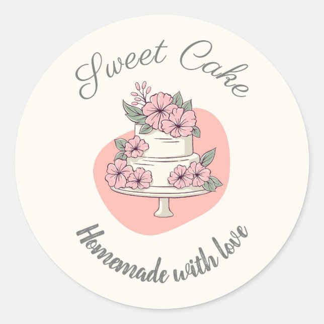 Sticker Rond Logo de boulangerie Sweet Cake (Devant)