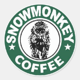 Sticker Rond logo de café de motoneige