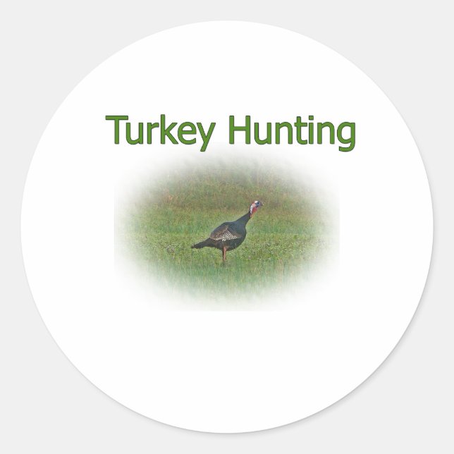 Sticker Rond Logo de chasse à la Turquie (Devant)