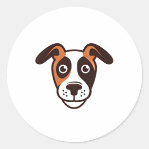 Sticker Rond Logo de chien amusant