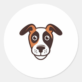 Sticker Rond Logo de chien amusant
