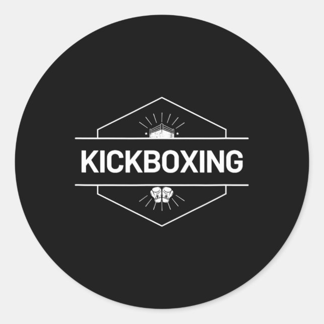 Sticker Rond Logo de combat de kickboxing (Devant)