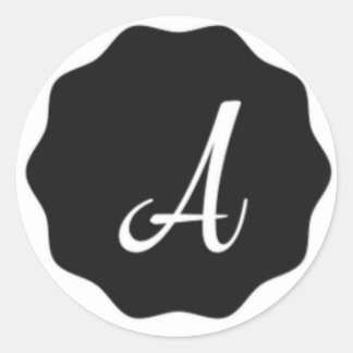 Sticker Rond Logo de concepteur de la lettre A