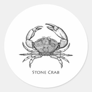 Sticker Rond Logo de crabe en pierre (schéma)