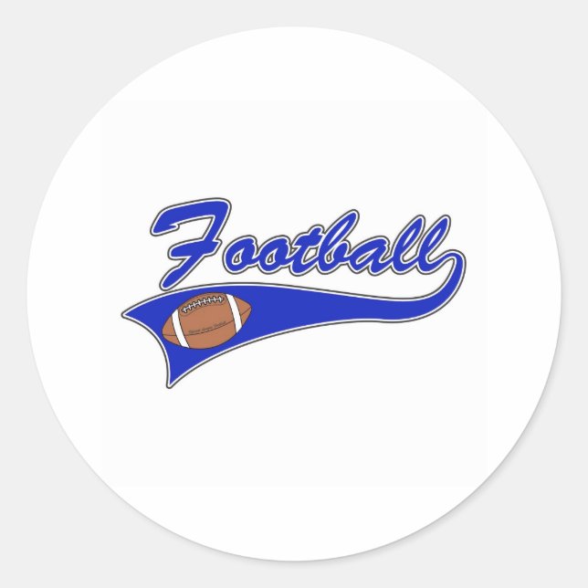 Sticker Rond logo de football bleu (Devant)