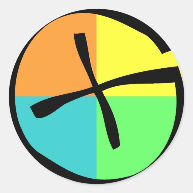 Sticker Rond Logo de géocaching (Devant)