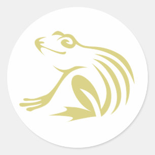 Sticker Rond Logo de grenouille verte