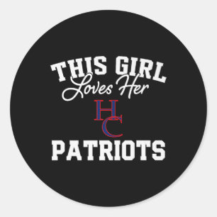 Sticker Rond Logo De Henry County Patriots Cette Fille L'Aime