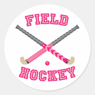 Sticker Rond Logo de hockey sur gazon rose