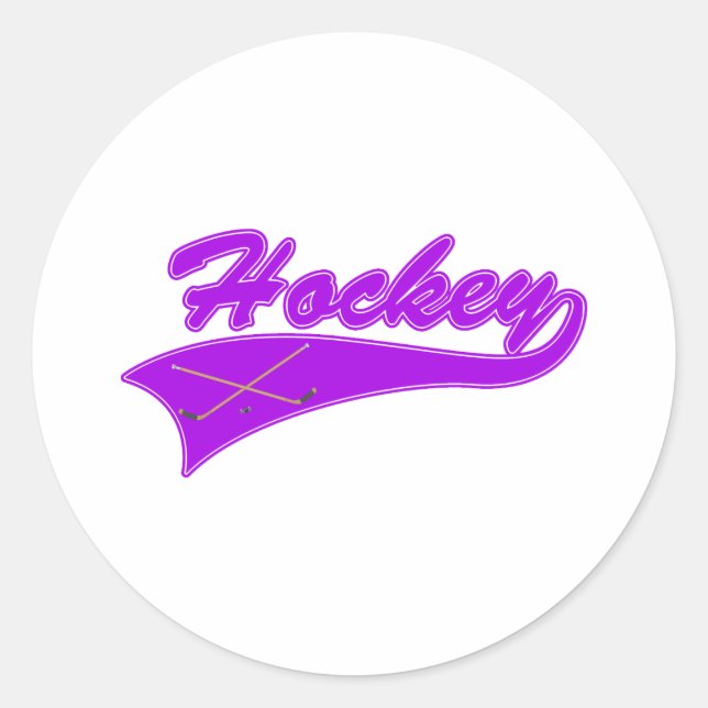 Sticker Rond Logo de hockey violet (Devant)