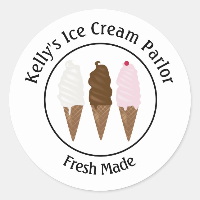 Sticker Rond Logo de Ice Cream Parlor (Devant)