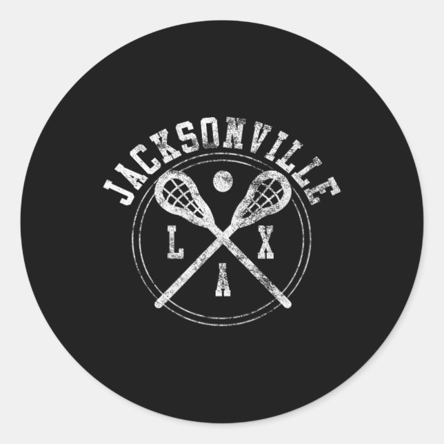 Sticker Rond Logo de Jacksonville Lacrosse Lax (Devant)
