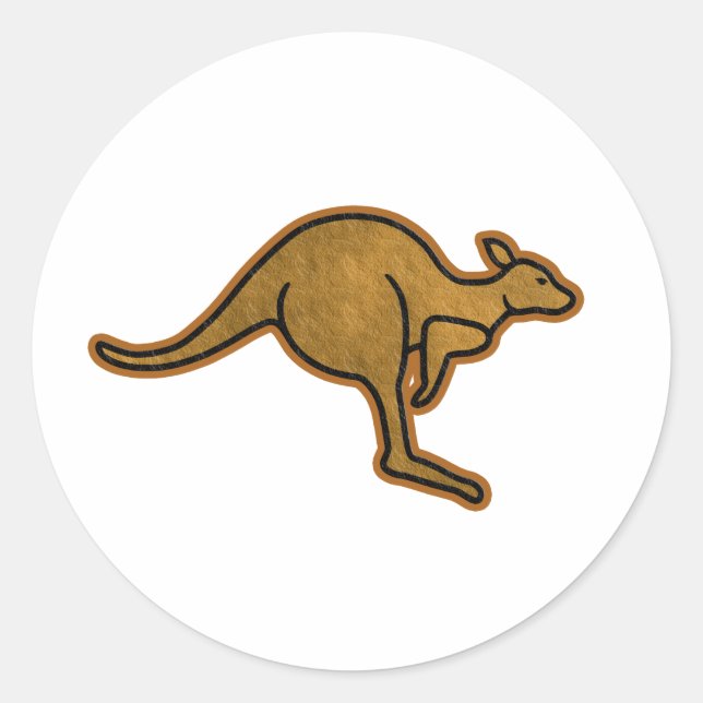 Sticker Rond Logo de Kangaroo (Devant)