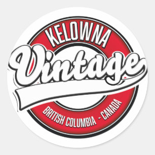 Sticker Rond logo de Kelowna Colombie-Britannique Canada