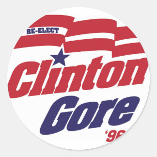 Sticker Rond Logo de la campagne vintage Clinton/Gore 1996