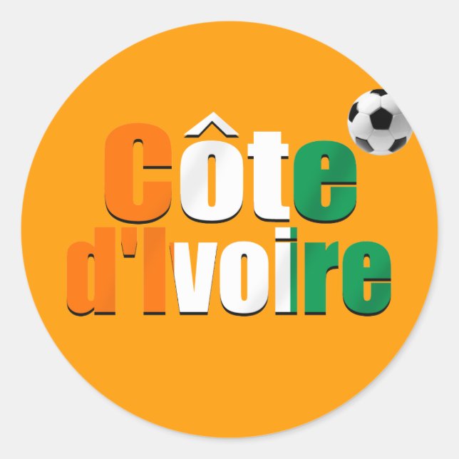 Sticker Rond logo de la Côte d'Ivoire, cadeaux de football (Devant)