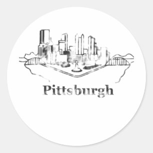 Sticker Rond Logo de la ligne aérienne de Pittsburgh City