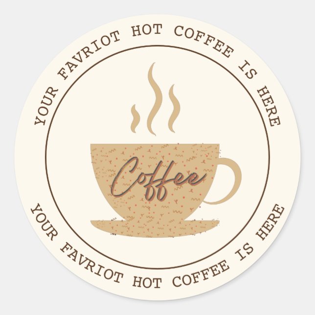 Sticker Rond Logo de la marque Coffee Shop Professional (Devant)
