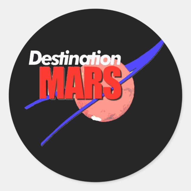 Sticker Rond Logo de la NASA Destination Mars (Devant)