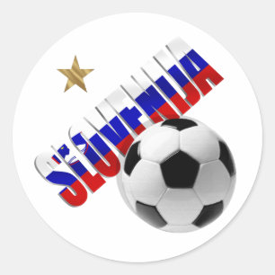 Sticker Rond Logo de la Slovénie de ballon de football d'étoile