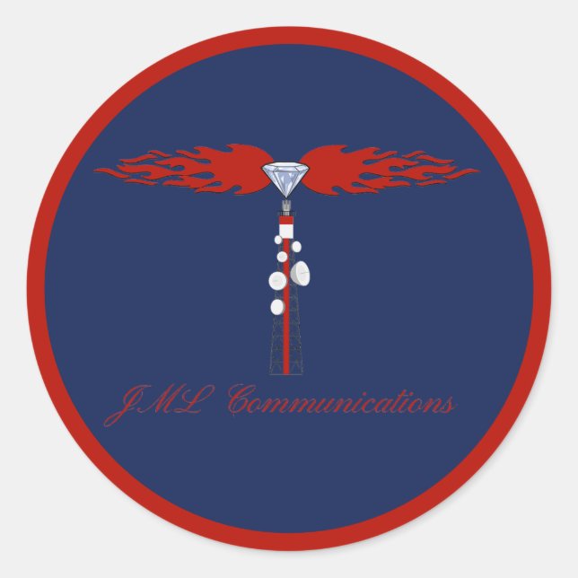 Sticker Rond Logo de la tour de communication JML (Devant)