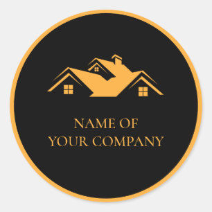 Sticker Rond logo de l'agent immobilier promotionnel profession