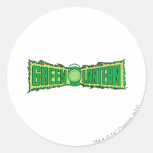 Sticker Rond Logo de lanterne verte avec lanterne